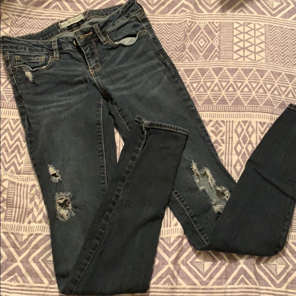 bull head black distressed skinny jeans
